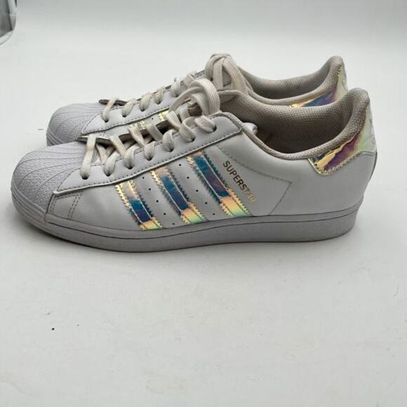 Adidas Superstar Women's Sneakers White Iridescent Holographic Size 9 FX7565 - Picture 8 of 11